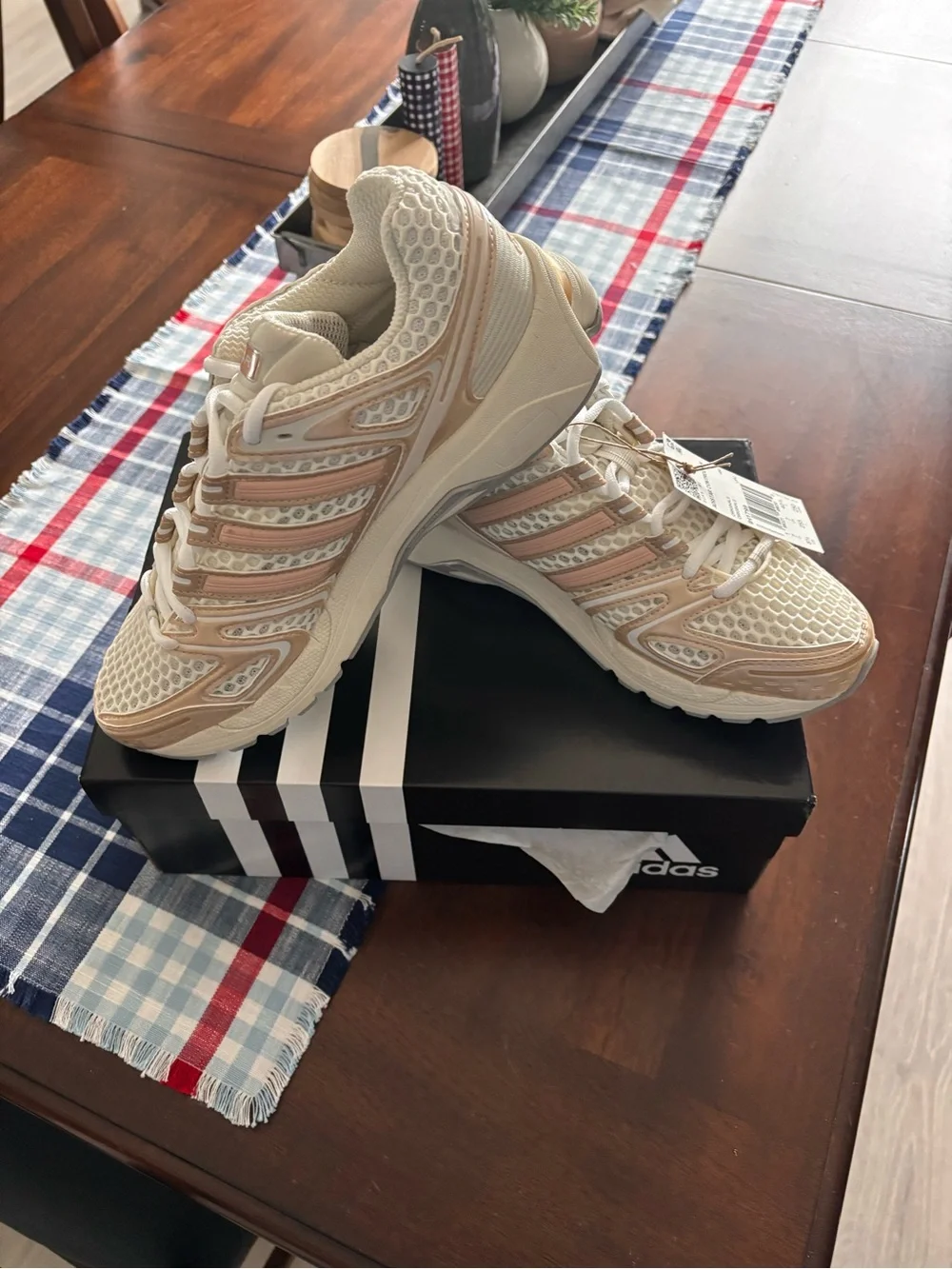 adidas Women's Running Shoes in White and Beige